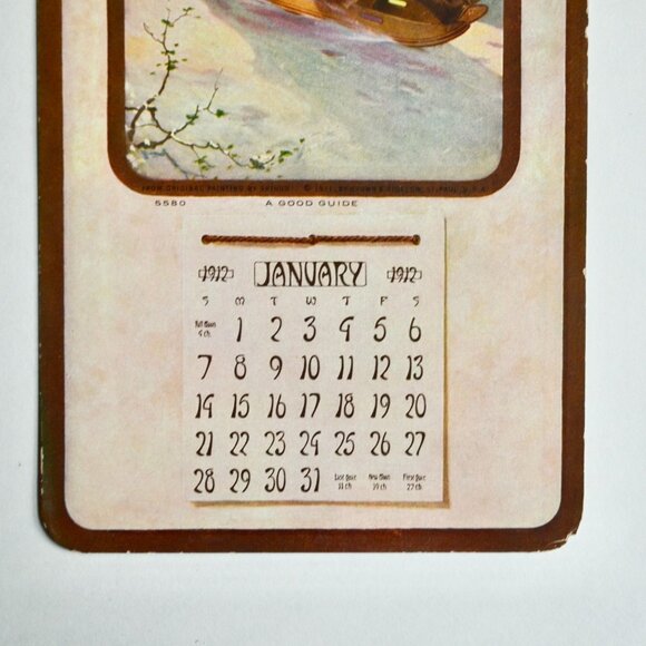 1912 Advertising Calendar January Tailor Lee St Paul Minnesota Winter Scene - Picture 4 of 5